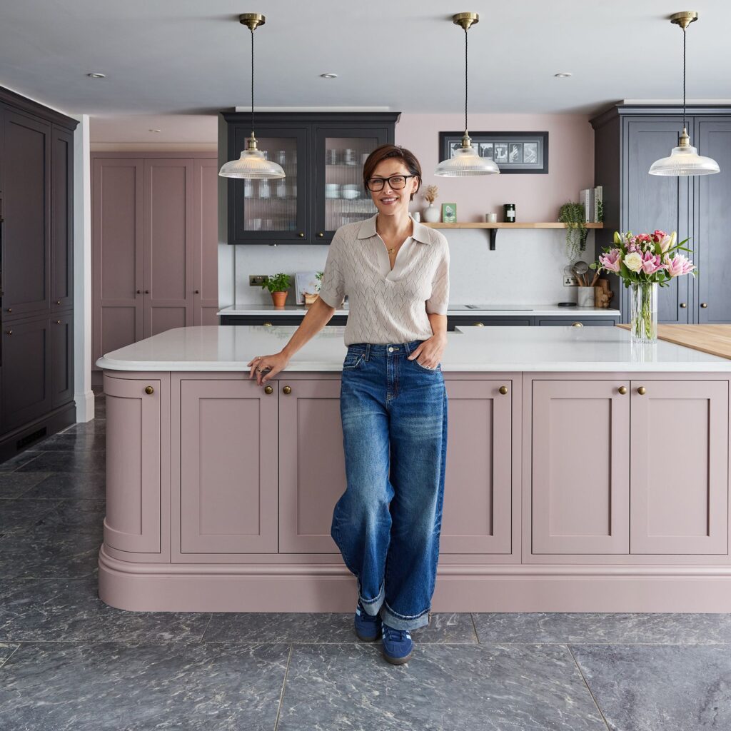Tour Emma Willis’ two-tone pink kitchen