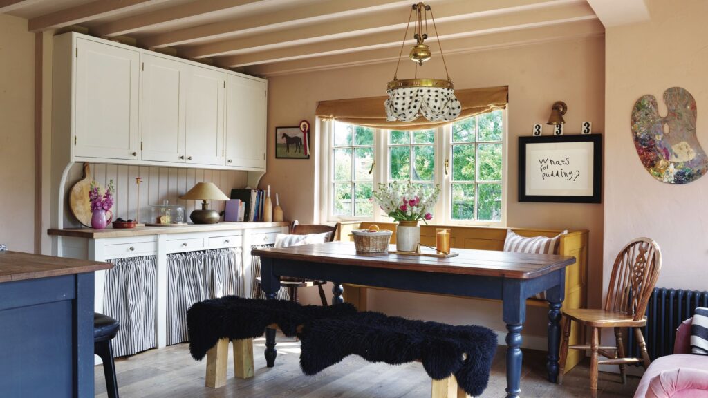 This modern cottage blends is designed for family life and style