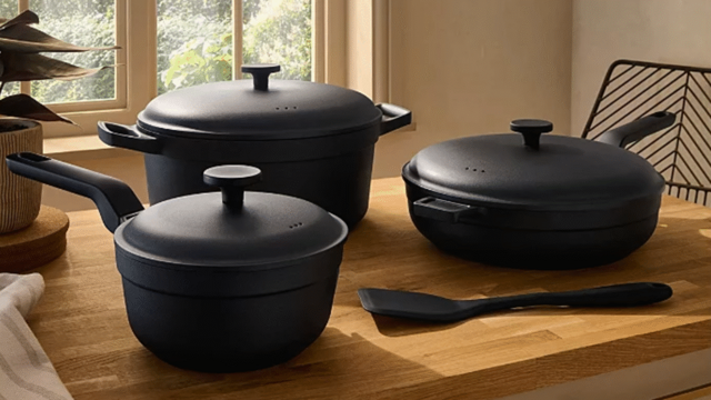 This matching sage green George Home cookware set is a bargain