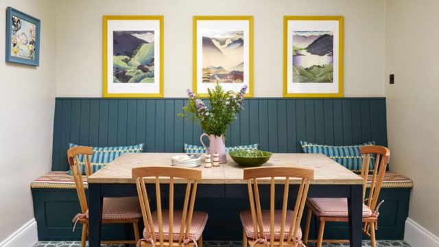 Banquette seating is the ultimate choice for small kitchens