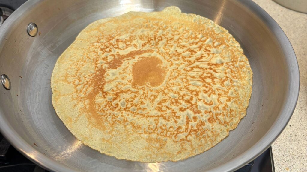 I made pancakes with this stainless steel Le Creuset pan