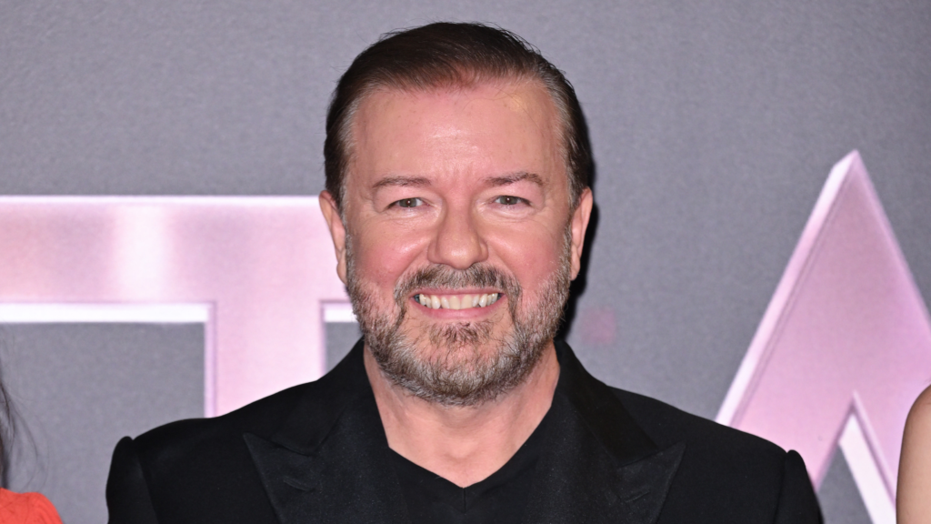 Ricky Gervais has welcomed a family of foxes to his garden