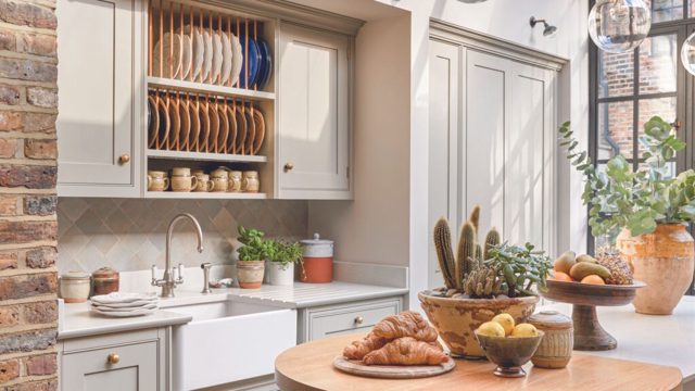 Wall-hung dish racks are perfect for small kitchens