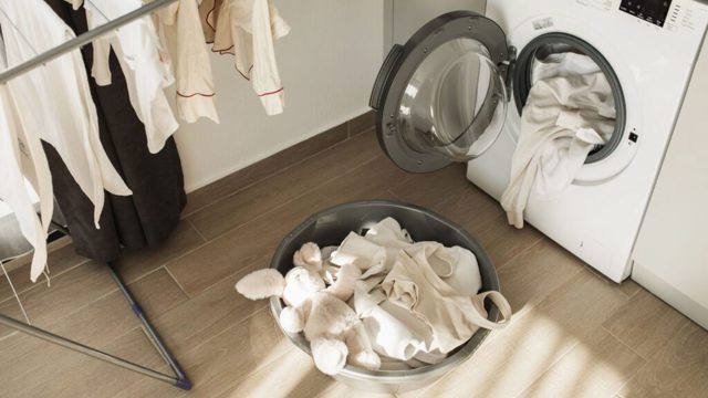 Dunelm’s space-saving laundry basket is ideal for small homes