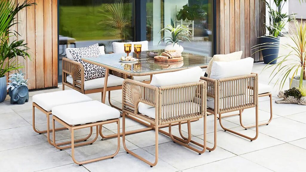 The Dunelm Amazonia garden dining set saves so much space!