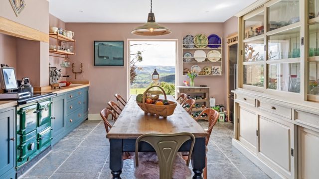 This beautiful colourful kitchen was designed for a professional chef,