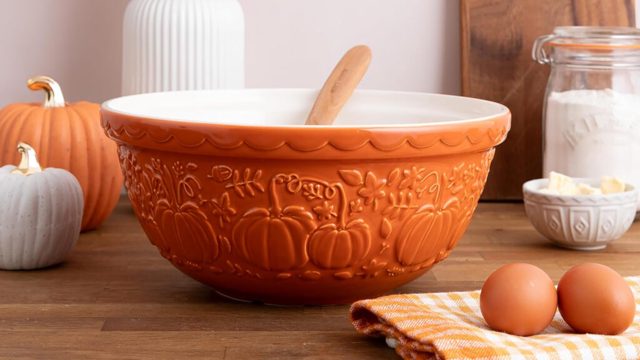 This British baking brand has released a pumpkin mixing bowl