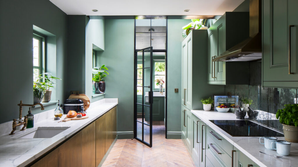 Colour capping is the handiest paint trick for small kitchens