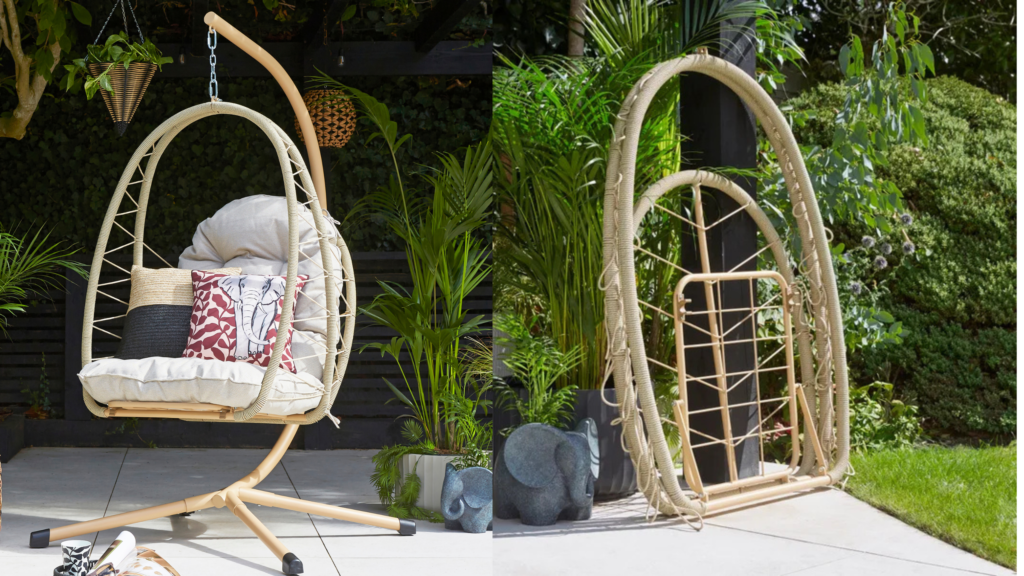 Dunelm’s £124 egg chair is perfect for small gardens
