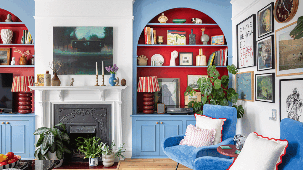 Bold colour and fun pattern have breathed life into this beautiful family home