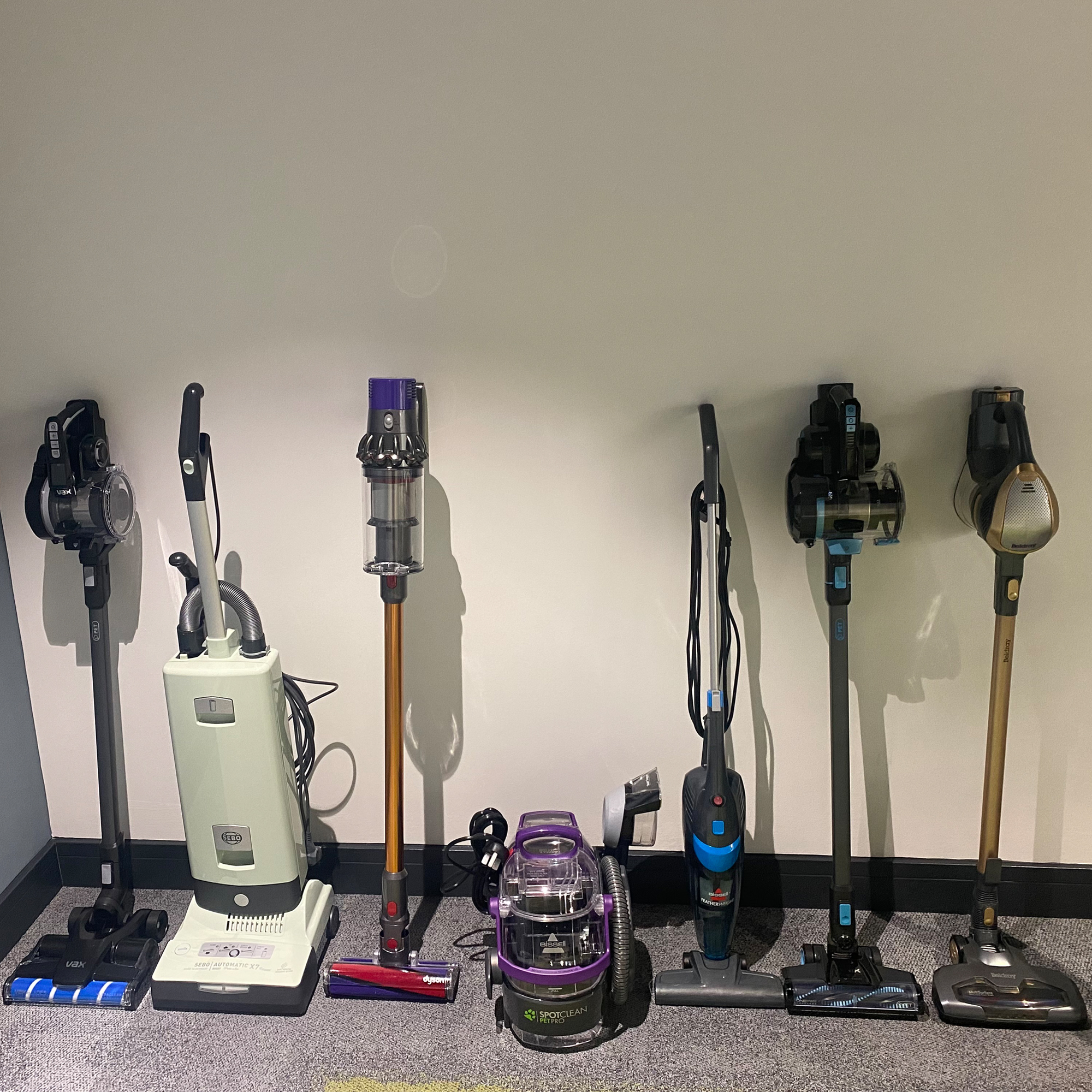 Testing the Beldray Opti-Air alongside other vacuums at the Future test facility 
