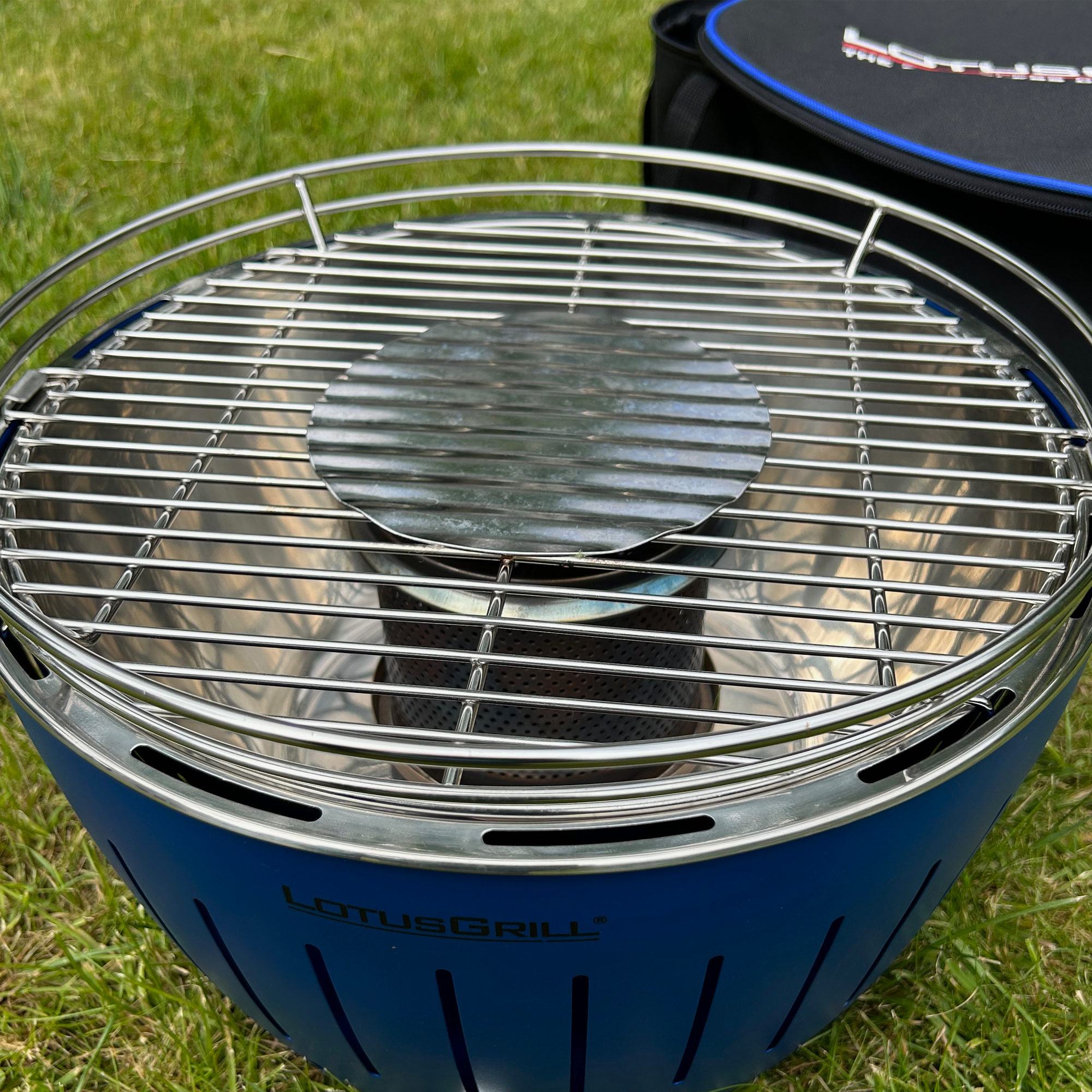 Testing the LotusGrill portable BBQ outside 