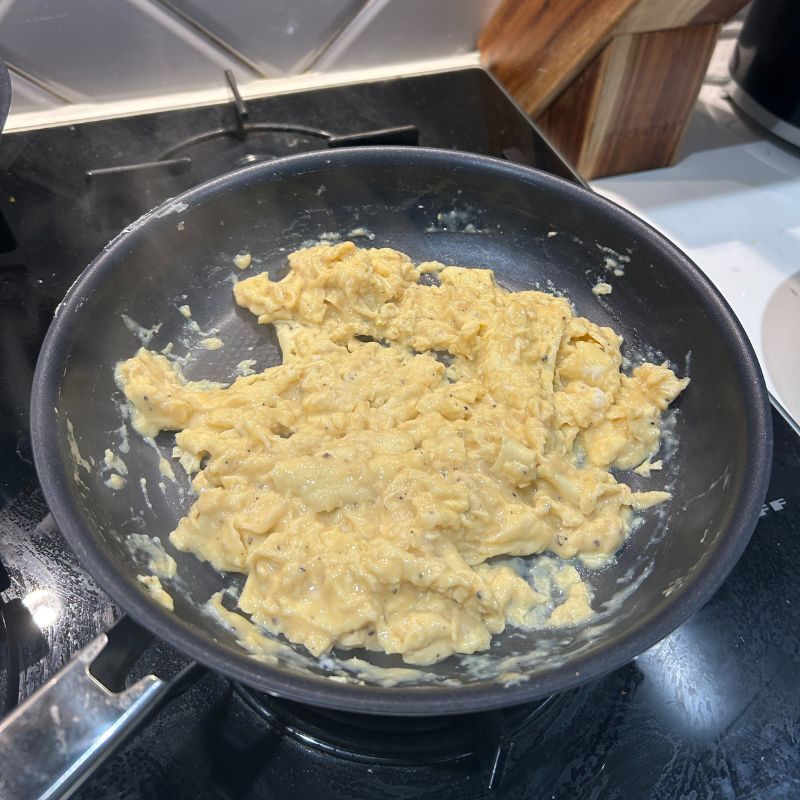 John Lewis Classic 5 Piece Pan Set cooking scrambled eggs