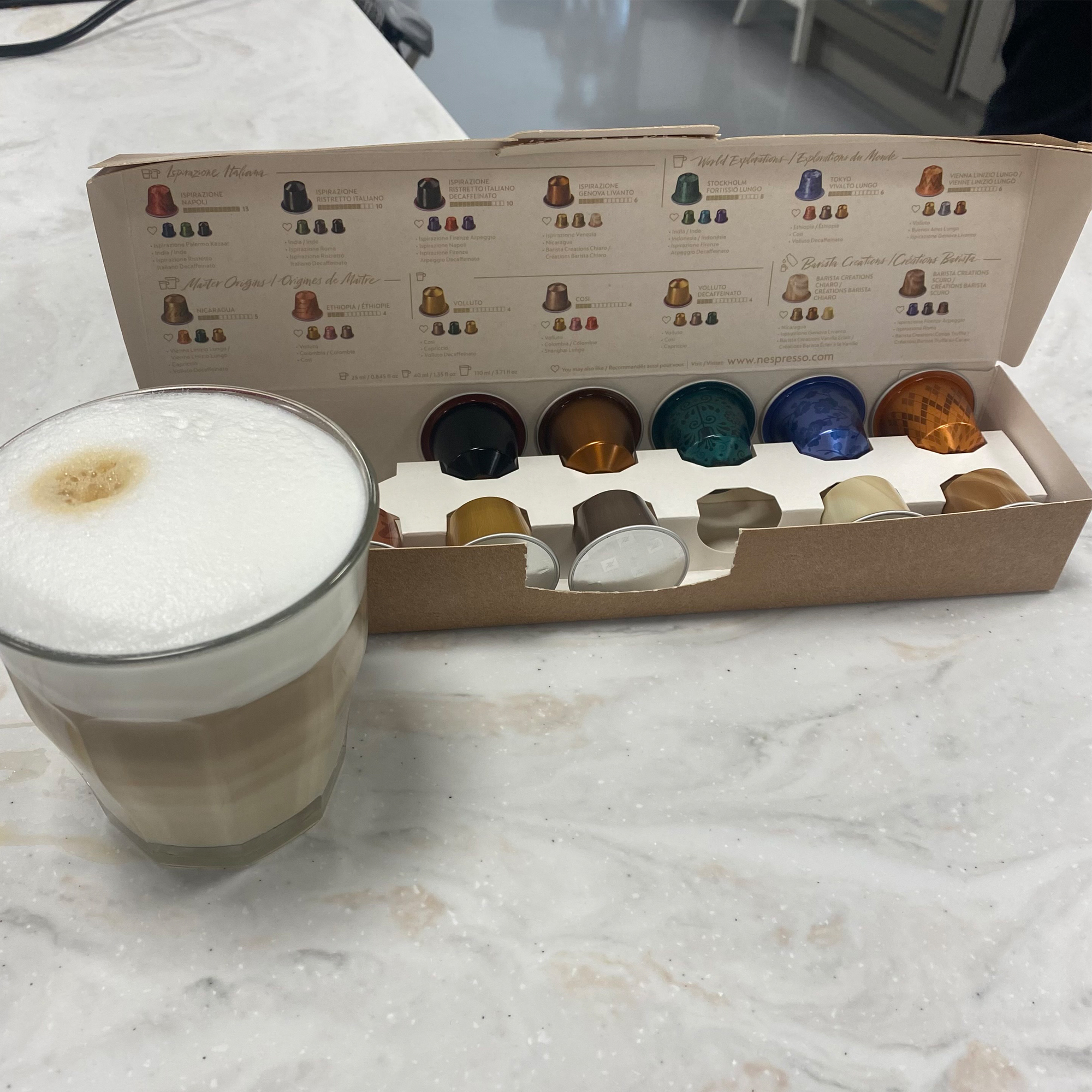 Image of coffee on pod coffee machine testing day