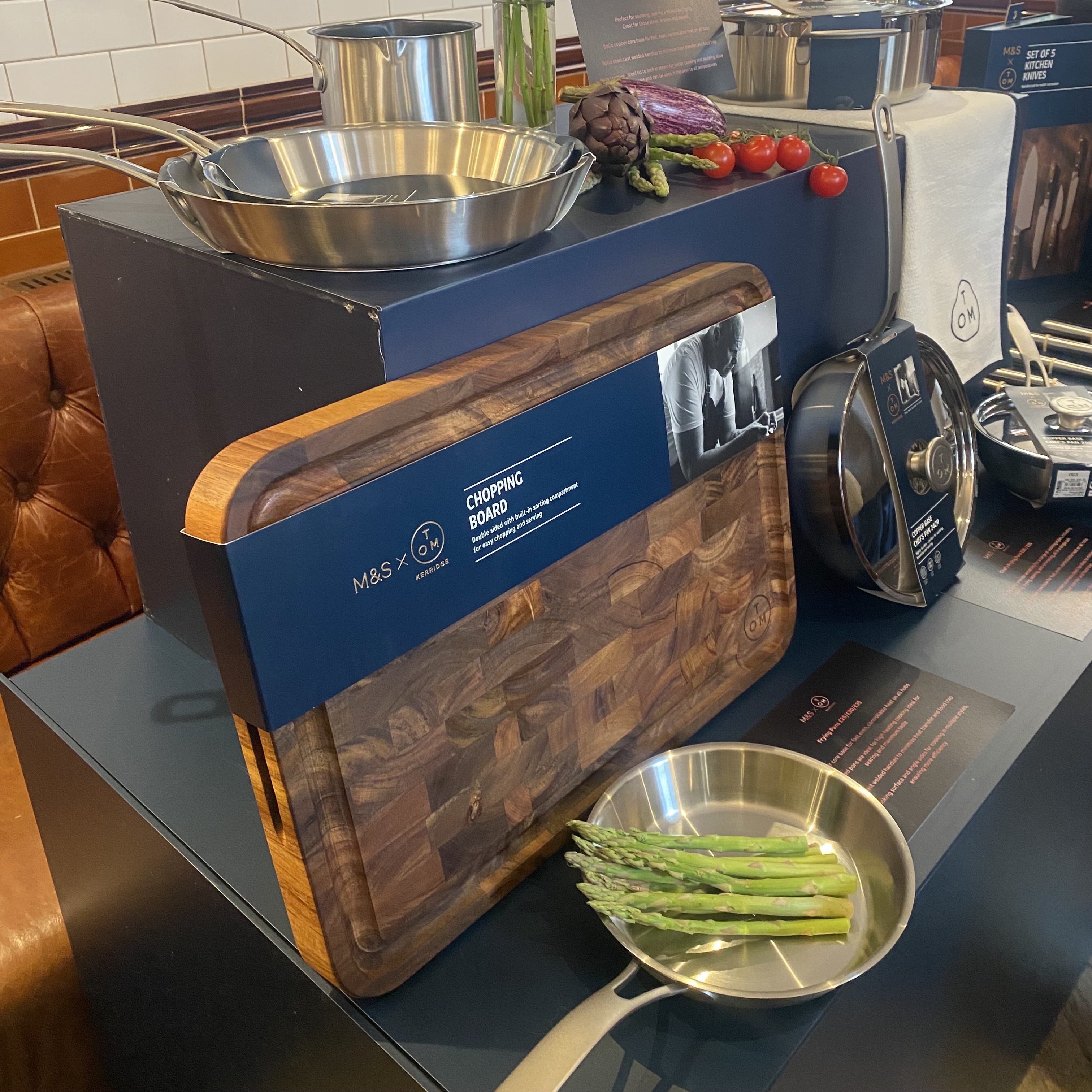 Previewing the M&S x Tom Kerridge collection at a press event