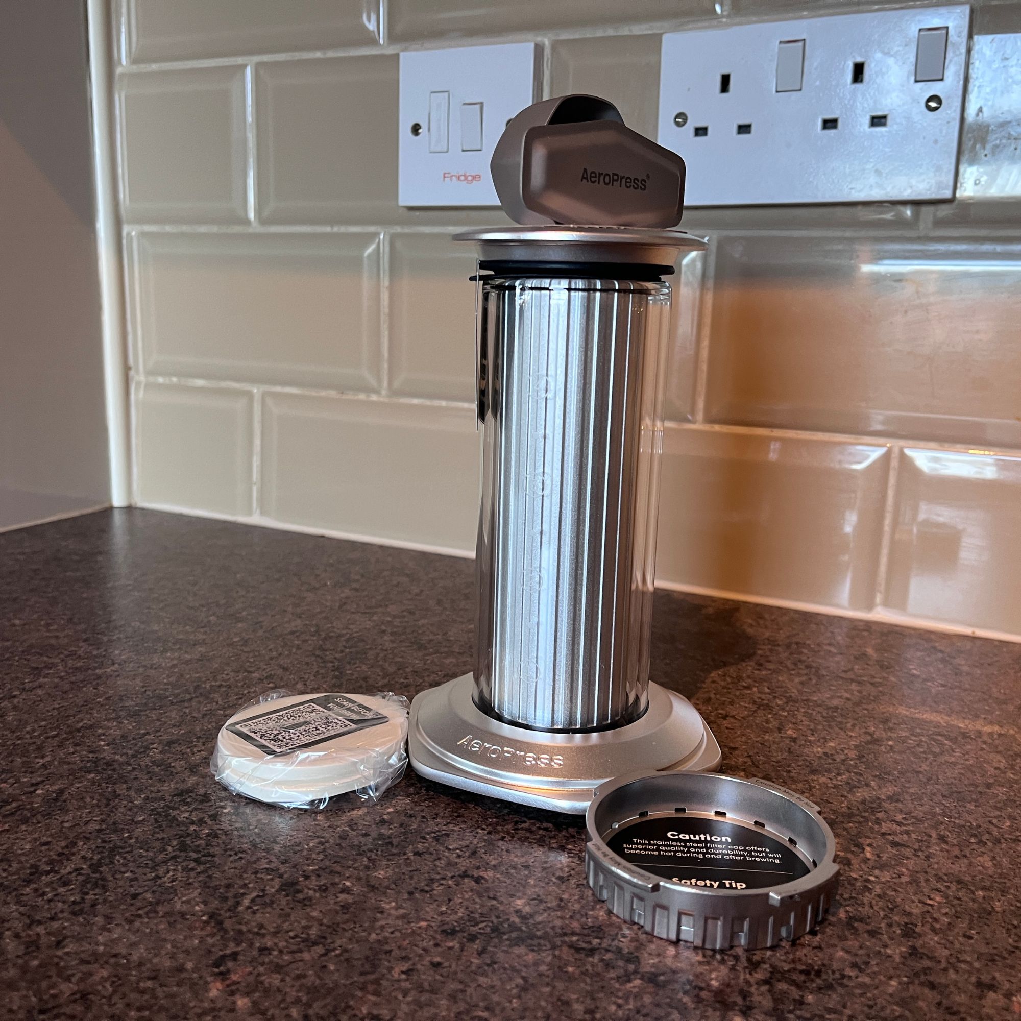 All the parts of the Aeropress Premium