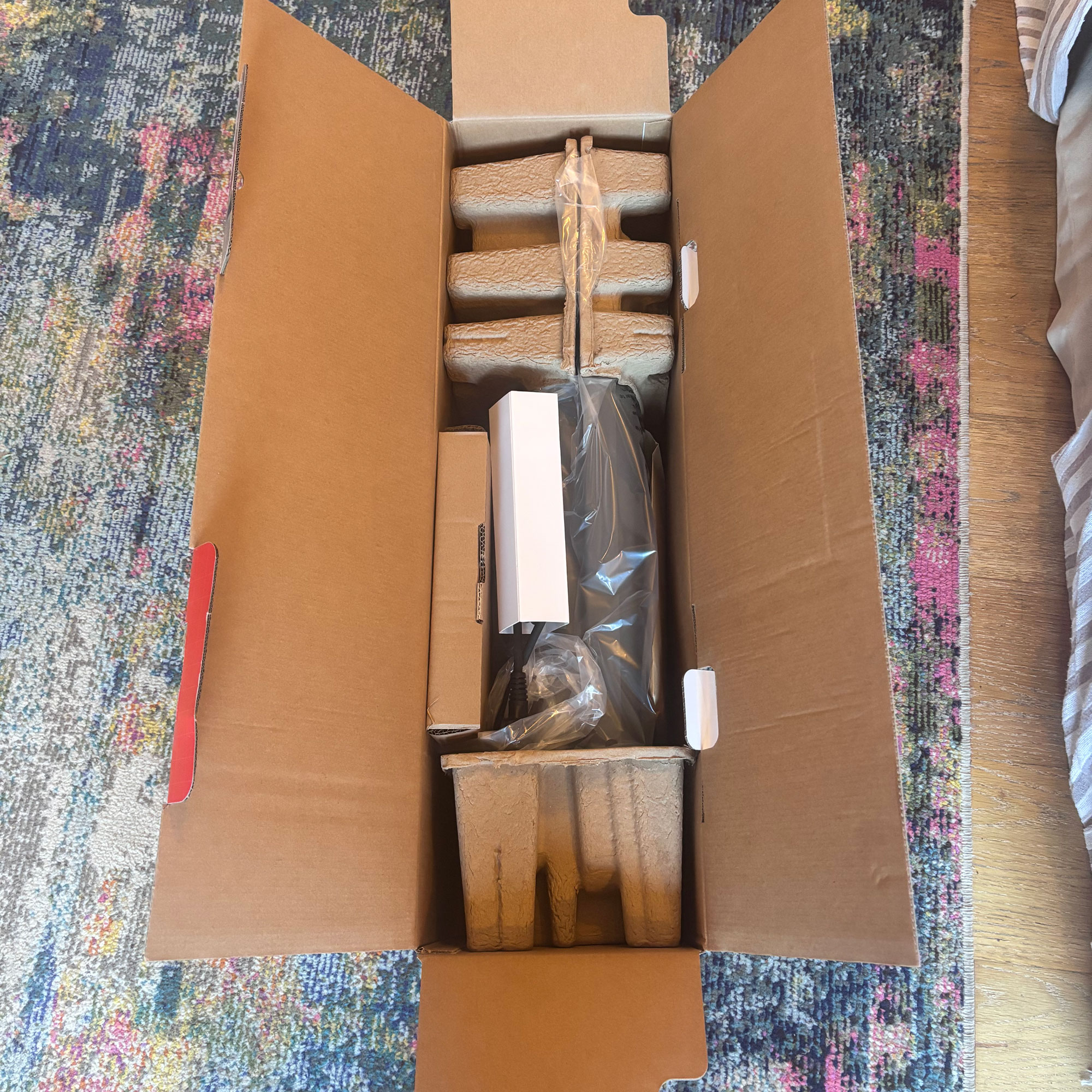 unboxing a Morphy Richards tower fan heater