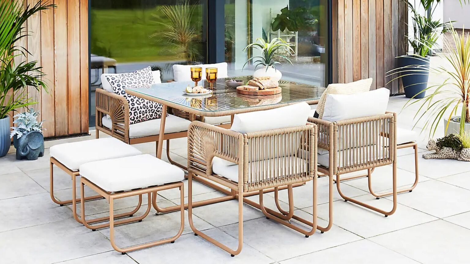 The Dunelm Amazonia garden dining set saves so much space!