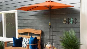 Half parasols are perfect for small gardens and balconies