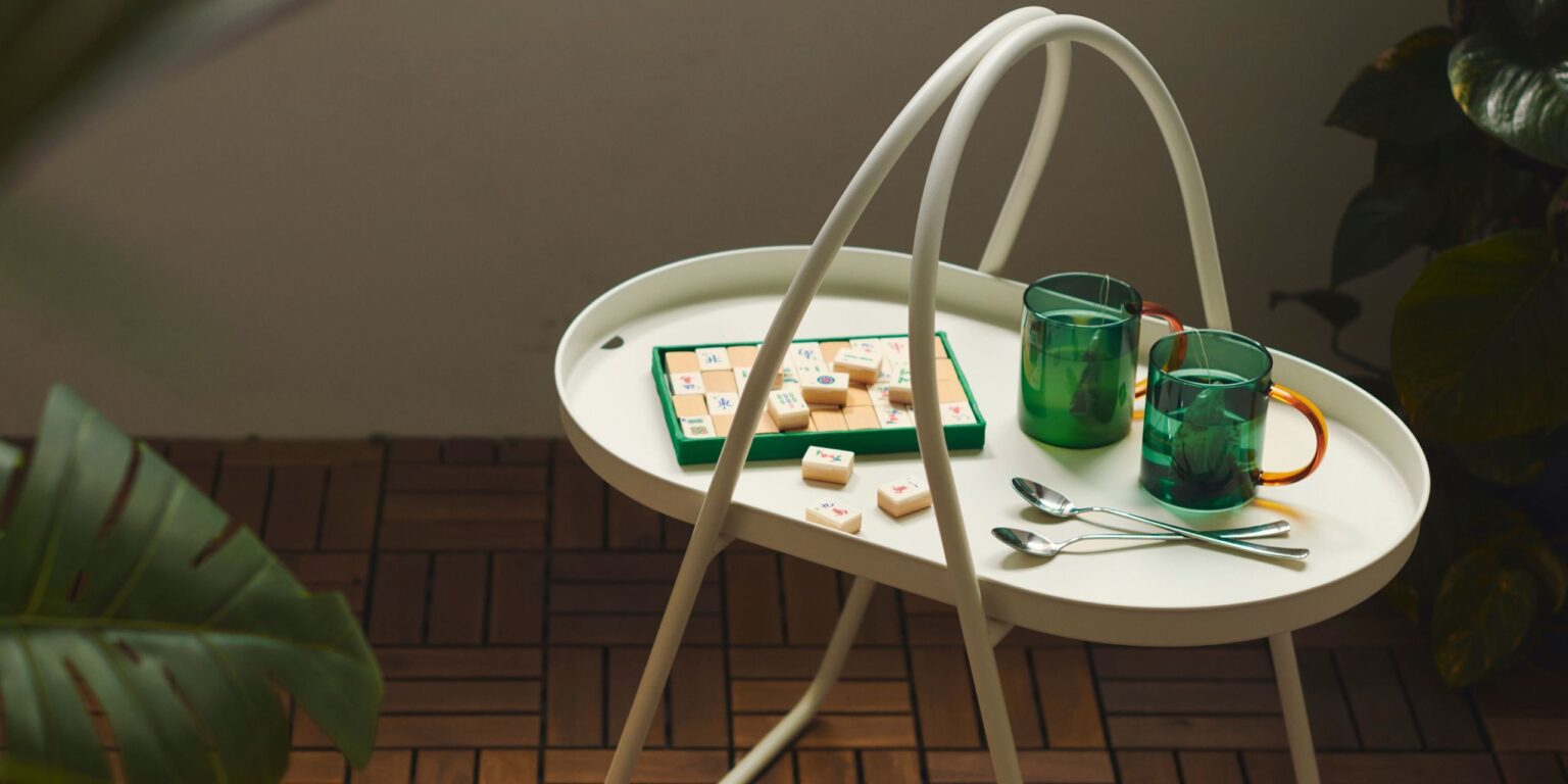 IKEA’s sleek outdoor coffee table is ideal for small space hosting