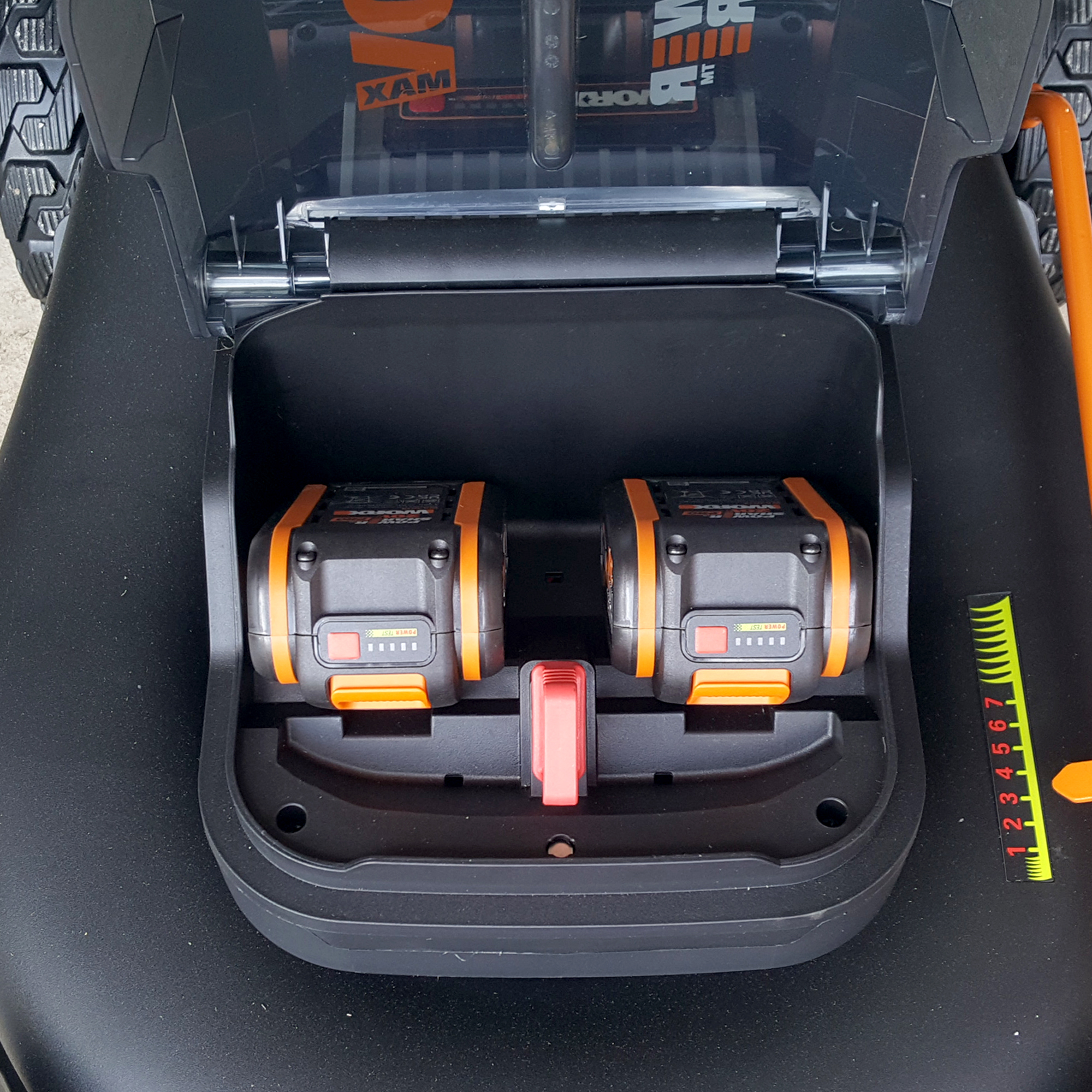 The Worx WG749E 46cm Cordless Self-Propelled Lawn Mower