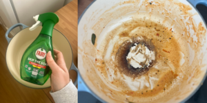 Fairy’s £4 Skip the Soak spray just saved my Le Creuset