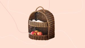 Dunelm’s storage basket is perfect for small kitchens